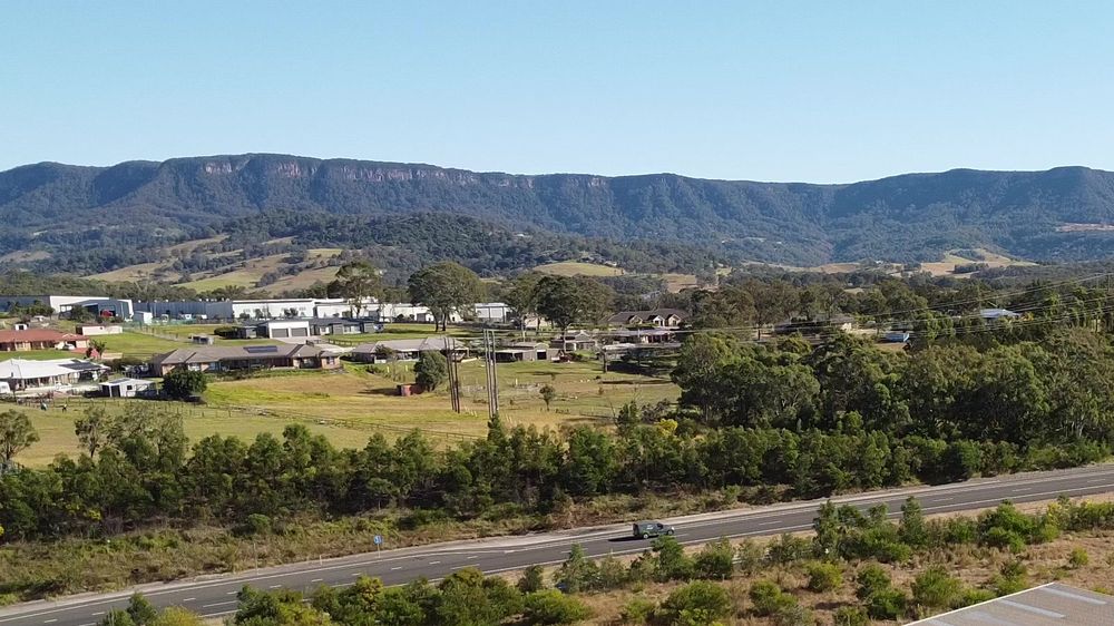 Drone view over the Illawarra escarpment near Yallah